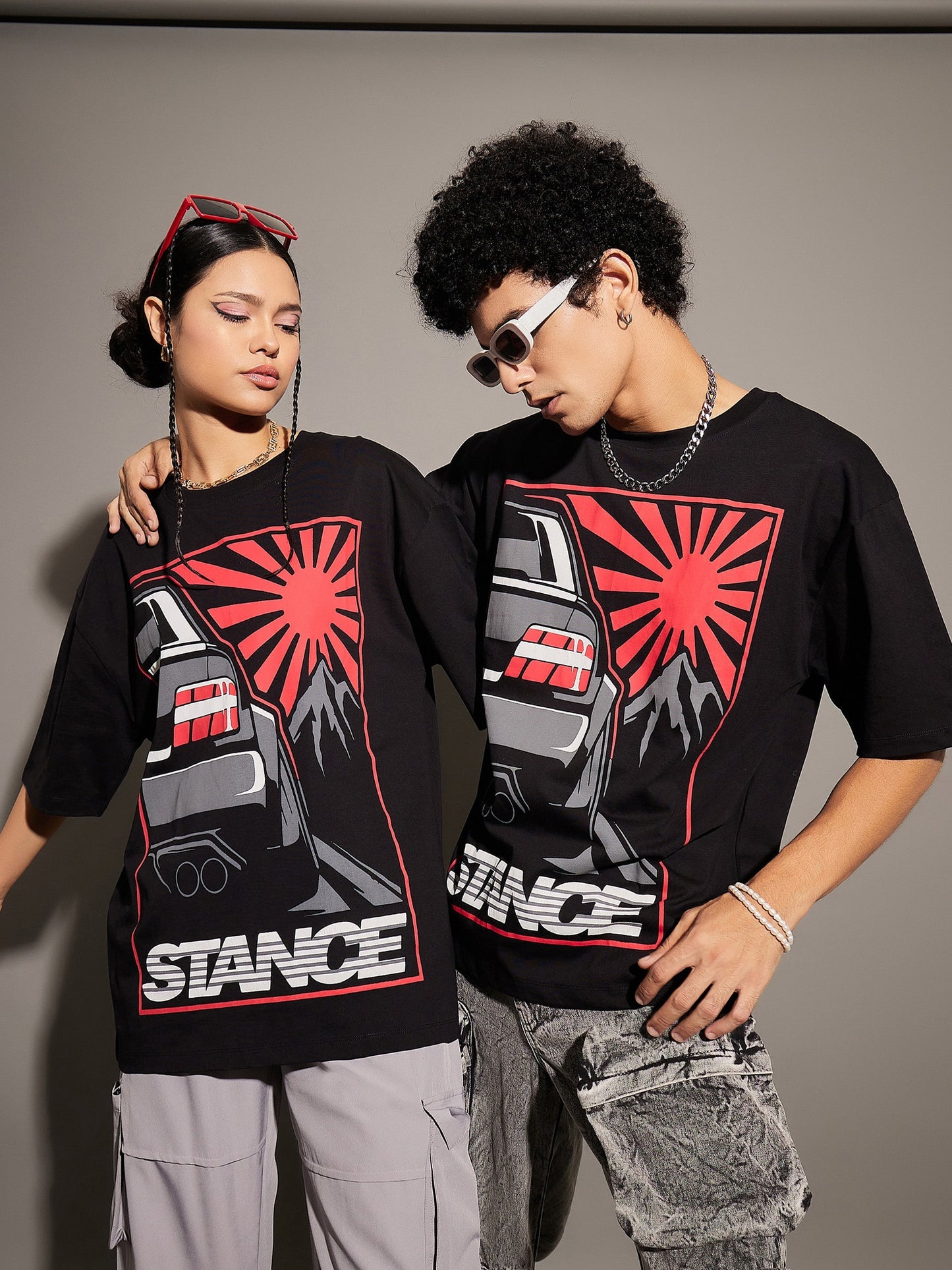 Unisex Black Stance Oversized T-Shirt