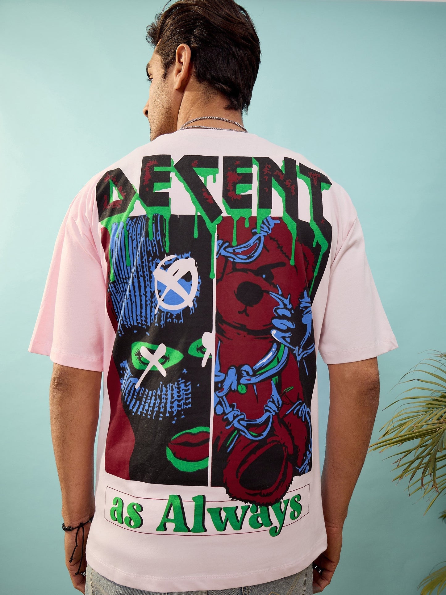 Unisex Pink Decent Oversize T-Shirt