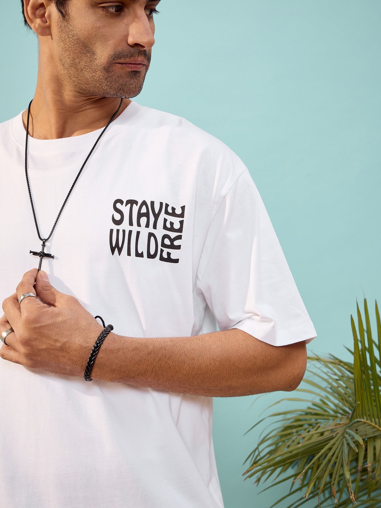 Unisex White Stay Wild Oversize T-Shirt