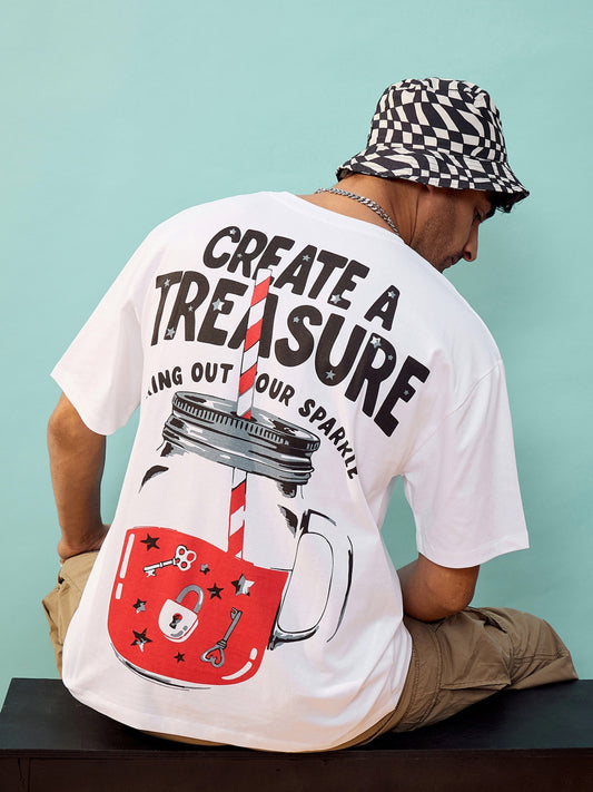Unisex White Treasure Oversize T-Shirt