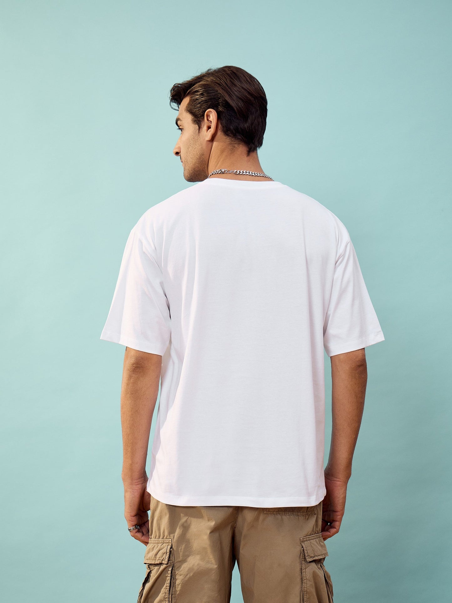 Unisex White Target Locked Oversize T-Shirt
