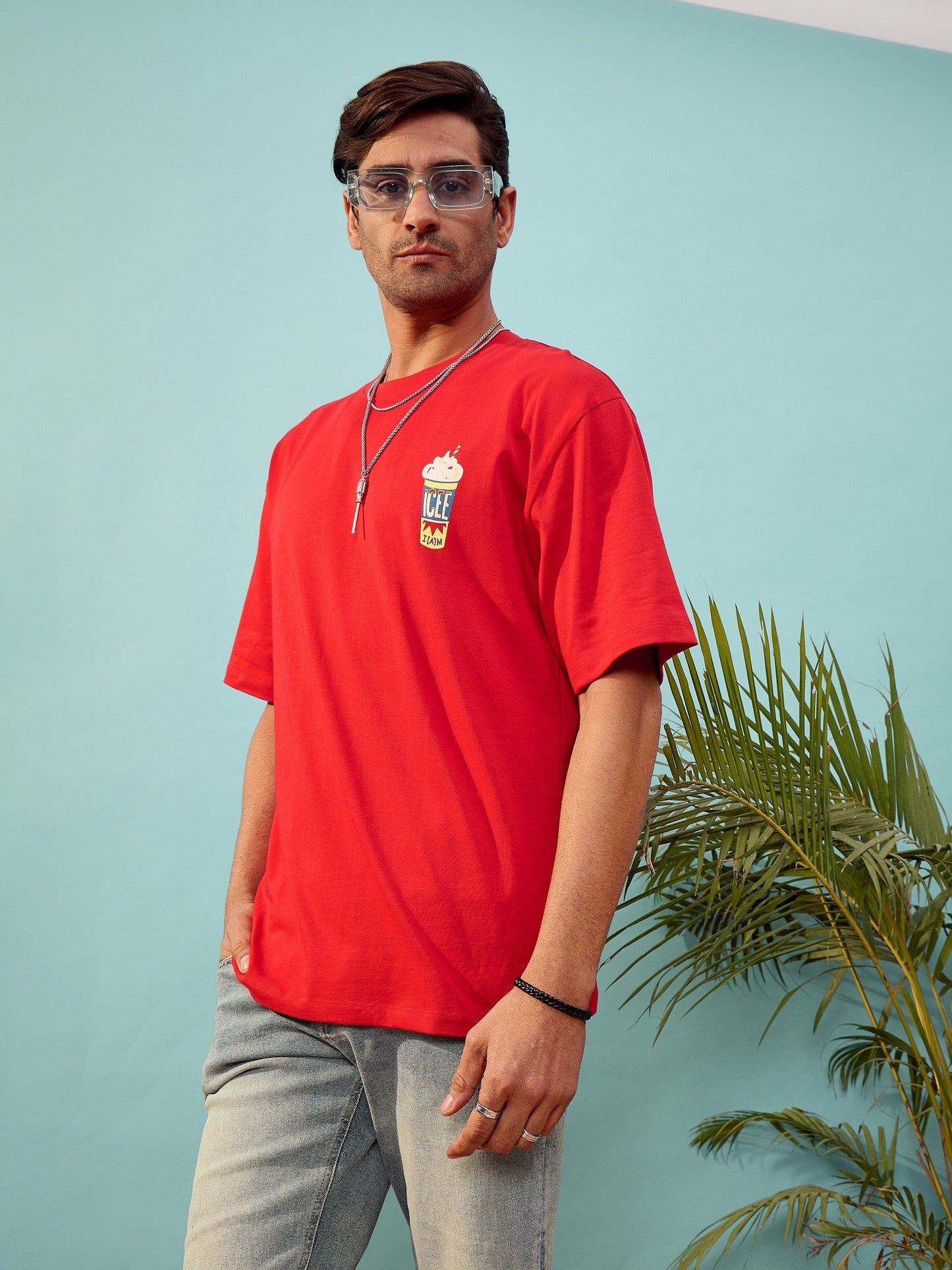 Unisex Red First Bite Oversize T-Shirt
