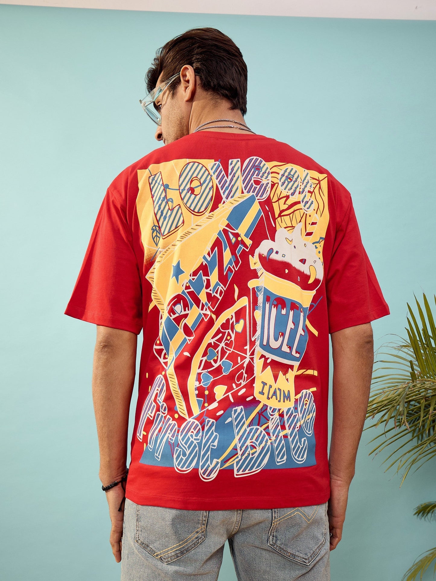 Unisex Red First Bite Oversize T-Shirt