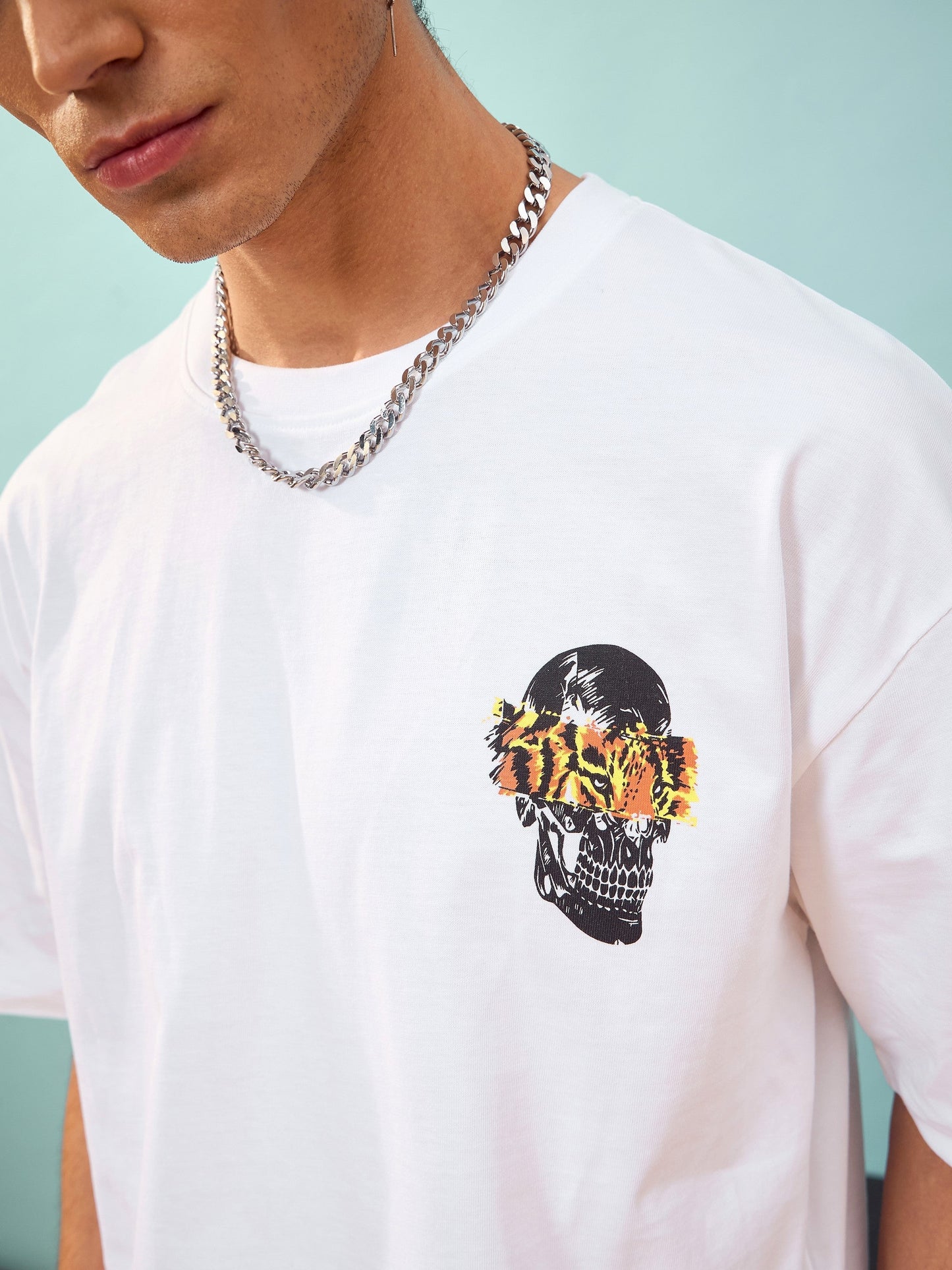 Unisex White Rebel Oversize T-Shirt
