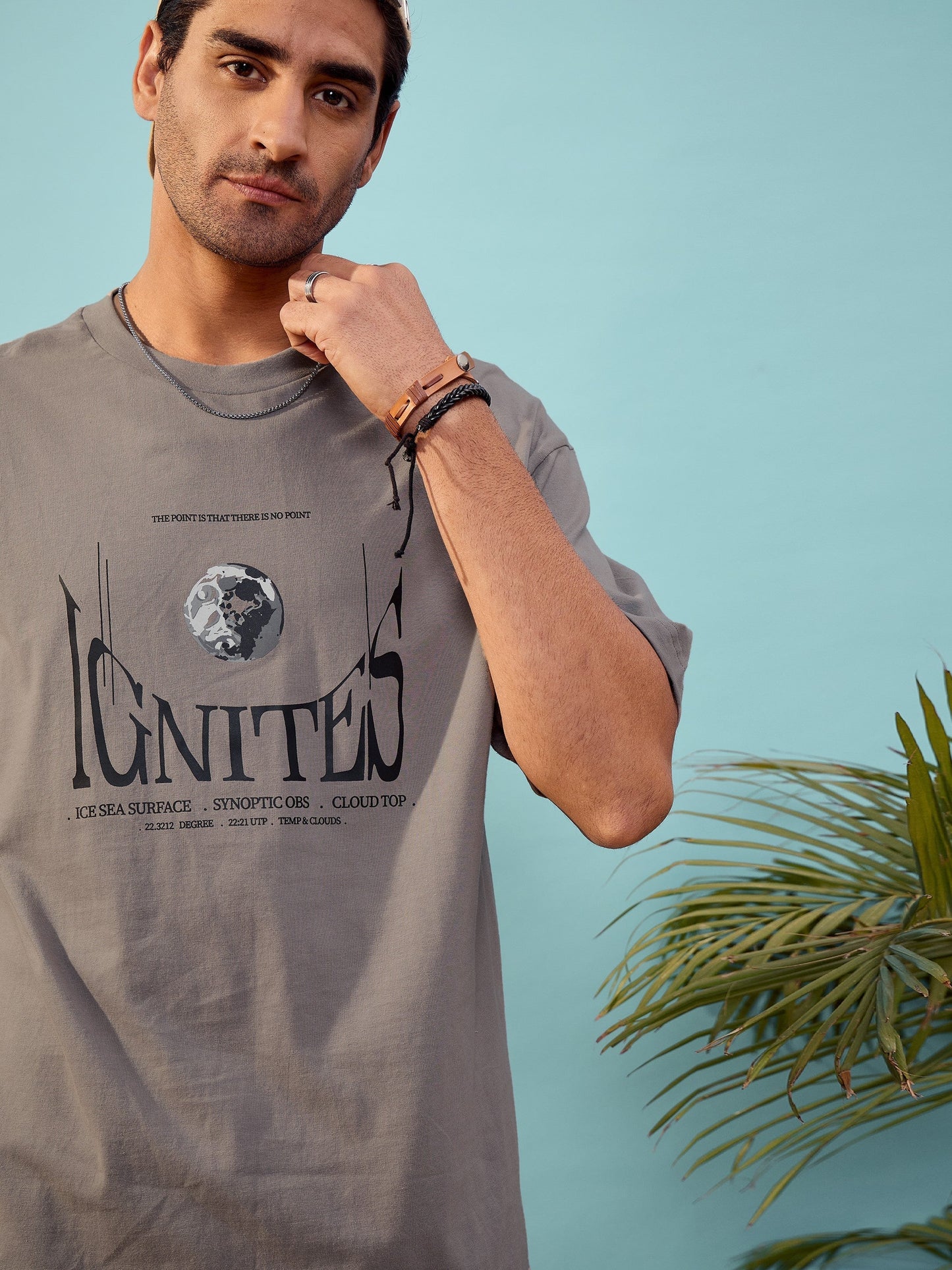 Unisex Grey Ignites Oversize T-Shirt