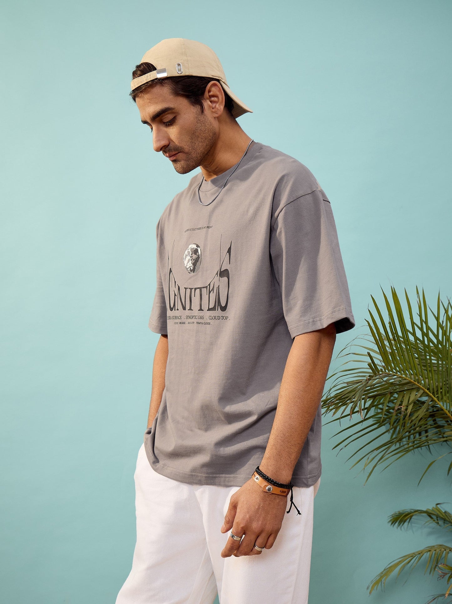 Unisex Grey Ignites Oversize T-Shirt
