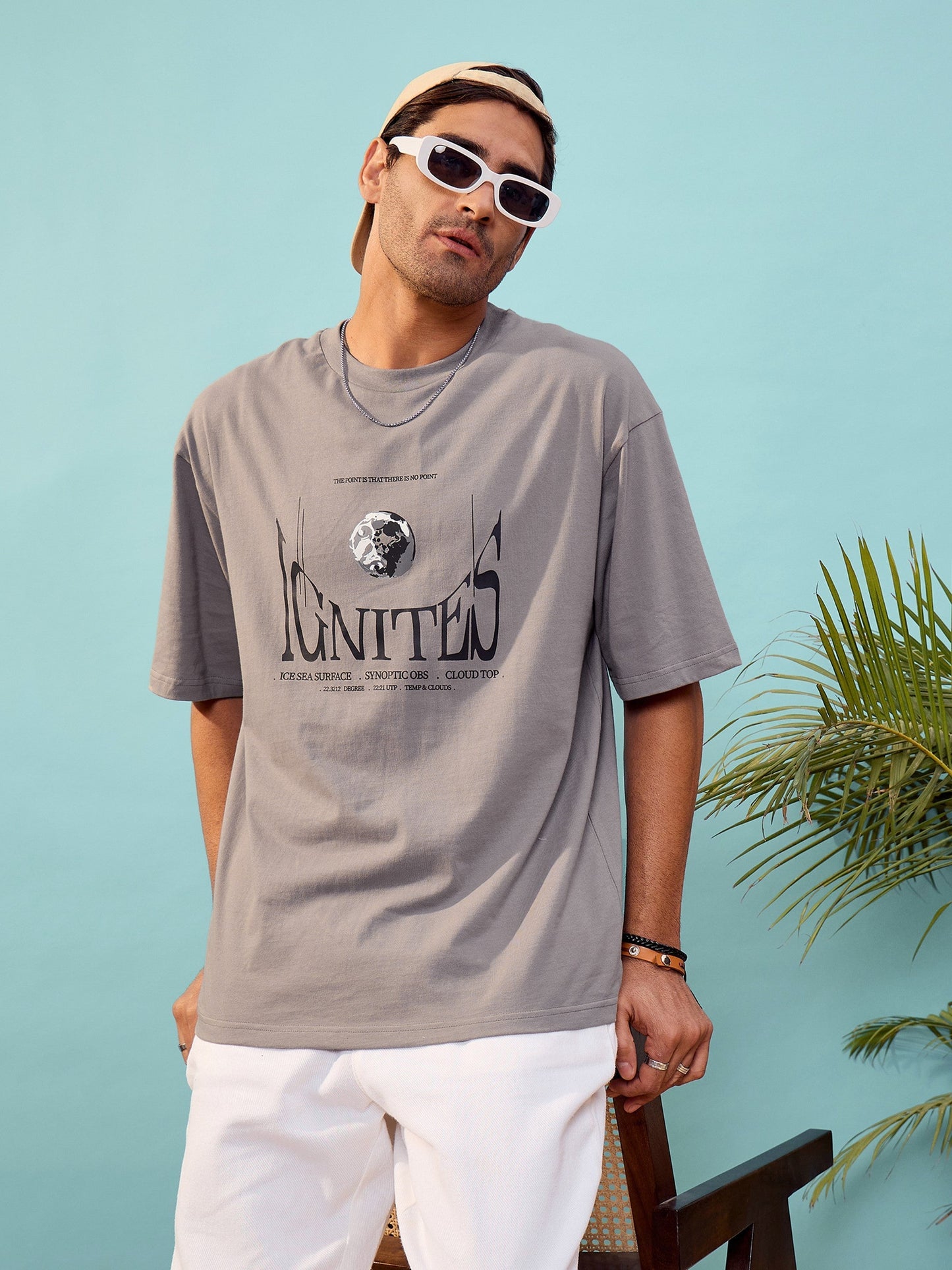 Unisex Grey Ignites Oversize T-Shirt