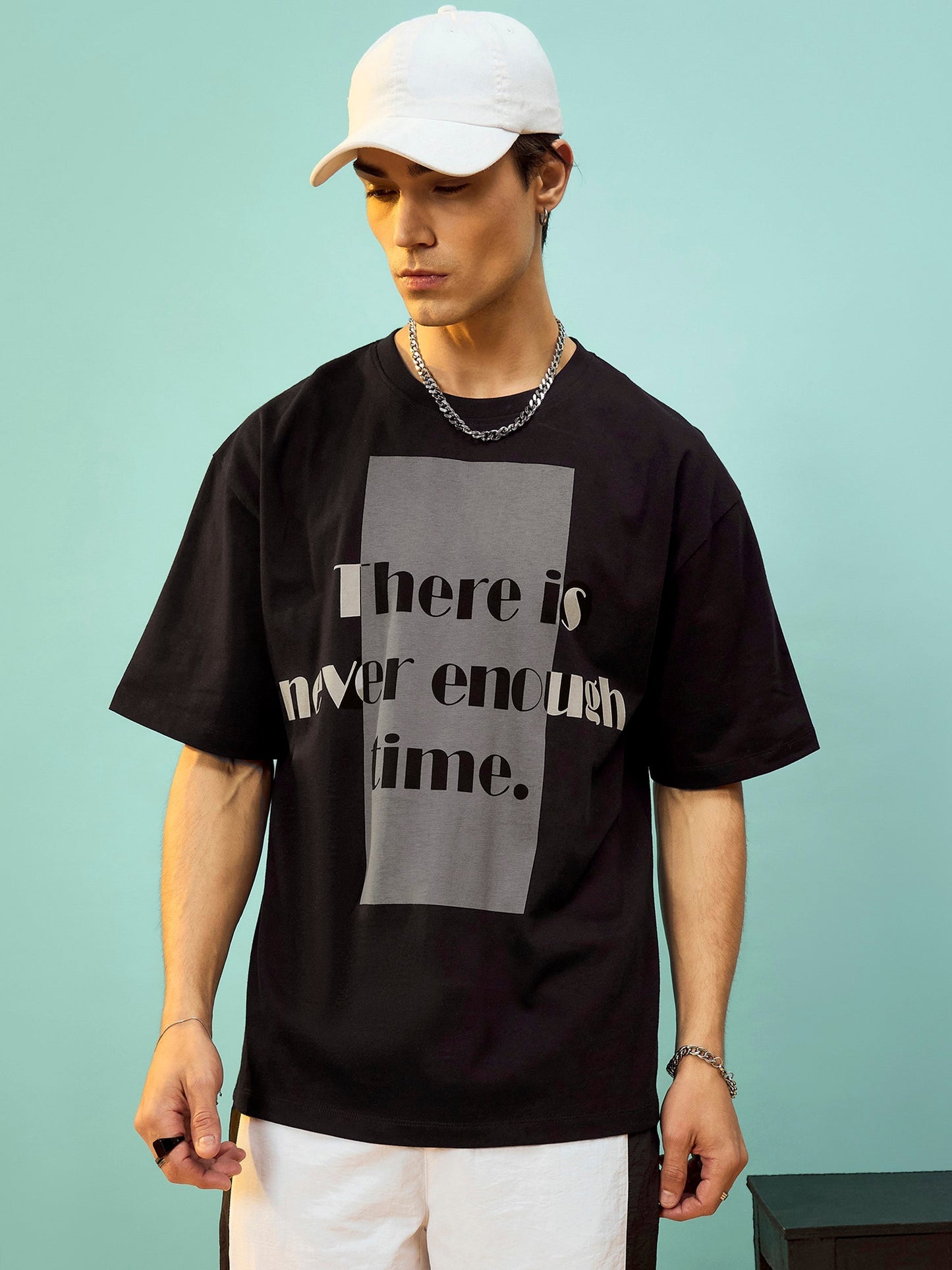 Unisex Black Enough Time Oversize T-Shirt