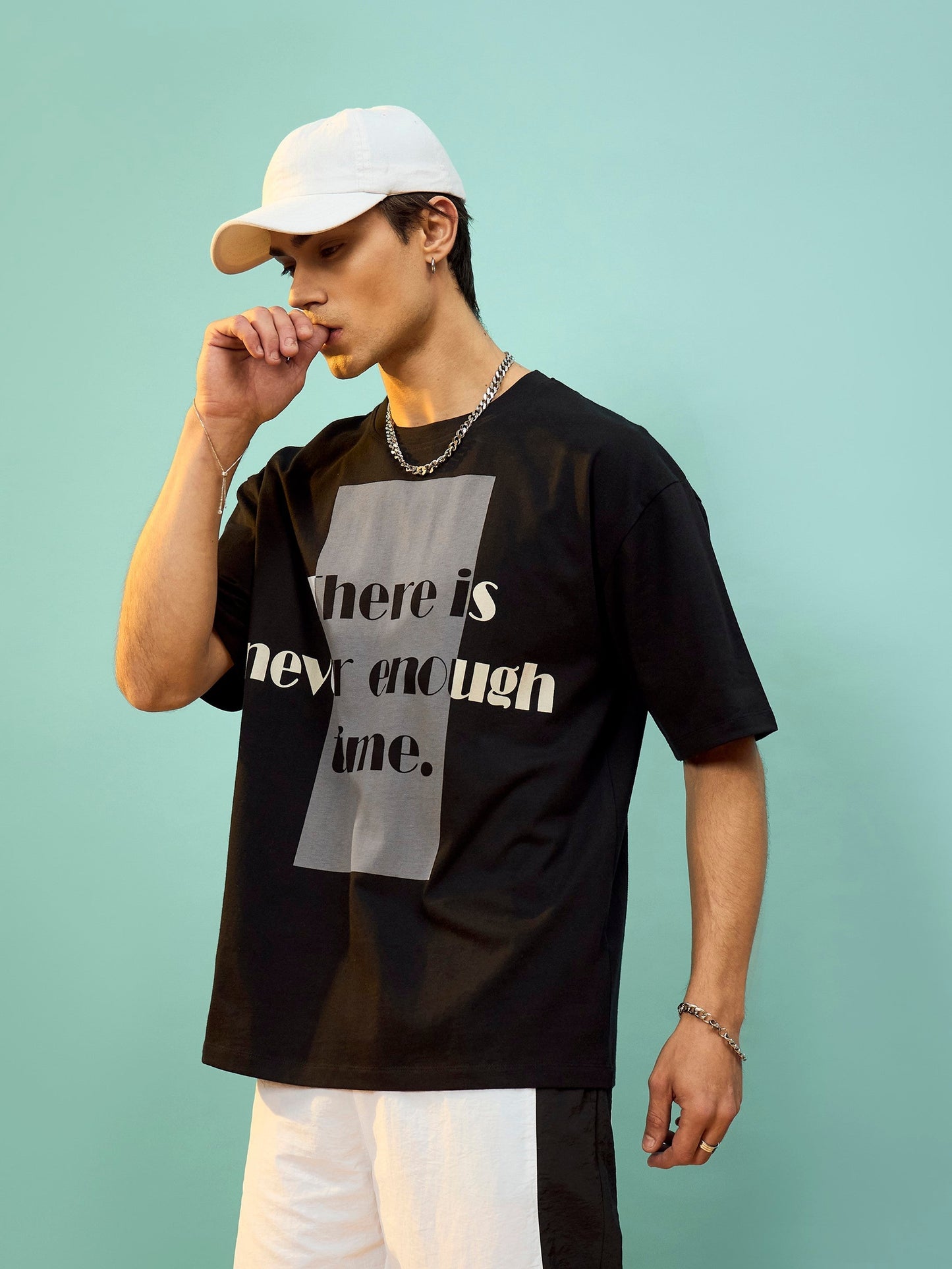 Unisex Black Enough Time Oversize T-Shirt