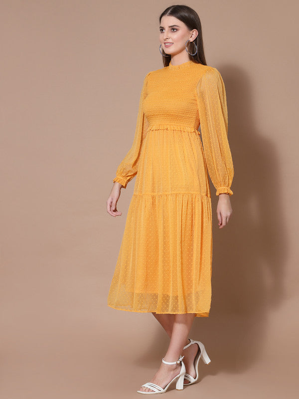 Odour Free High Neck A Line Women Dress