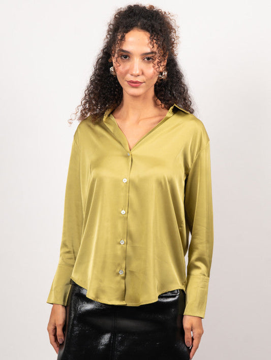 Premium Oversized Spread Collar Satin Party Shirt