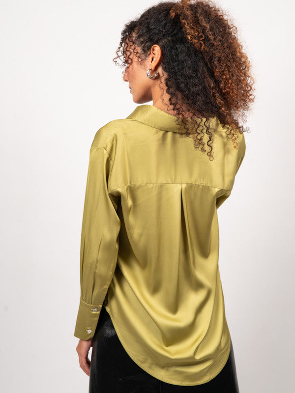 Premium Oversized Spread Collar Satin Party Shirt