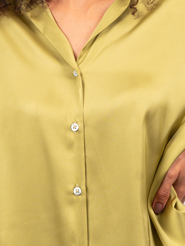 Premium Oversized Spread Collar Satin Party Shirt