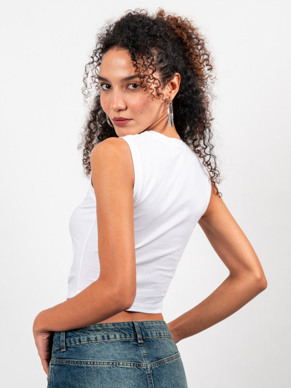 Front Ruching Cut Out Modal Top