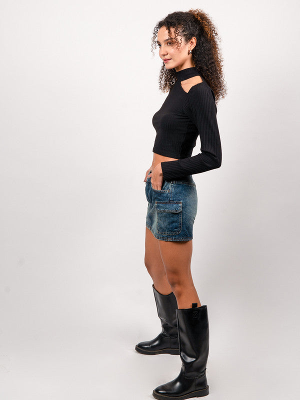 Urban Chic Cut Out Detail Fitted Top