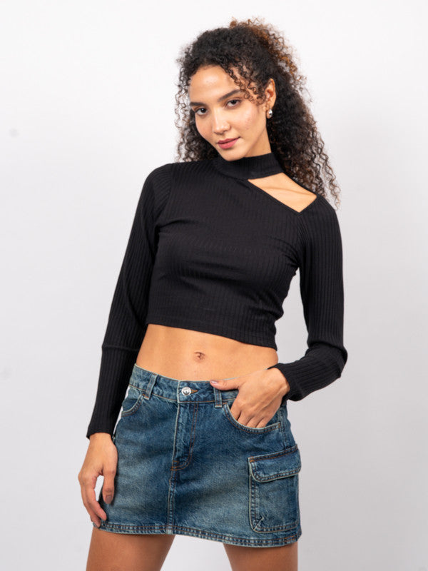 Urban Chic Cut Out Detail Fitted Top