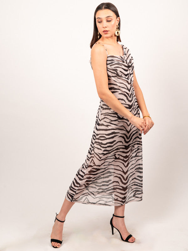 Women Strapped Cowl Dress