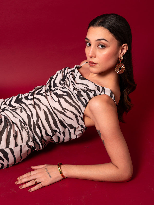 Women Strapped Cowl Dress