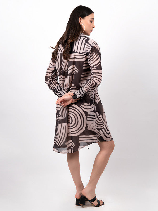 Print Shirt Maxi Dress