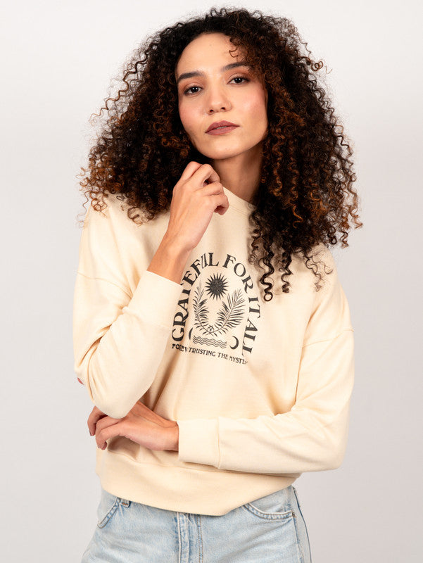 Oversized Motif Details Sweatshirt