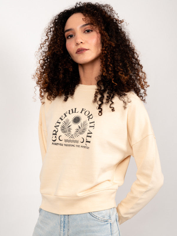 Oversized Motif Details Sweatshirt