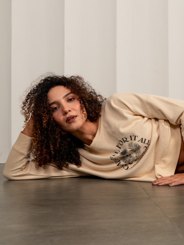 Oversized Motif Details Sweatshirt