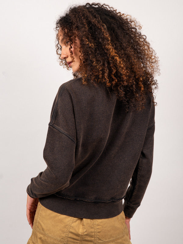 Oversized Garment Washed Sweatshirt