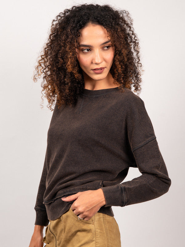 Oversized Garment Washed Sweatshirt