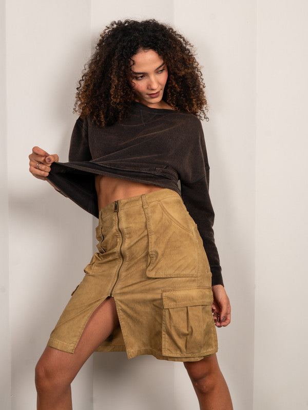 Oversized Garment Washed Sweatshirt