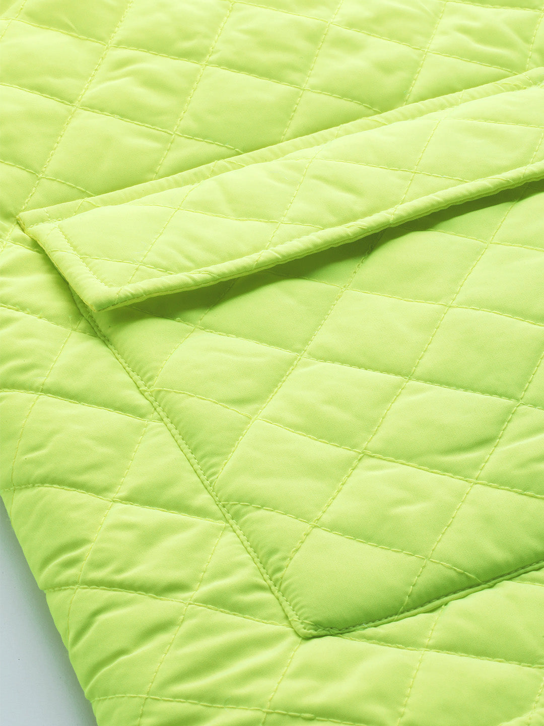 Women Neon Green Quilted Jacket