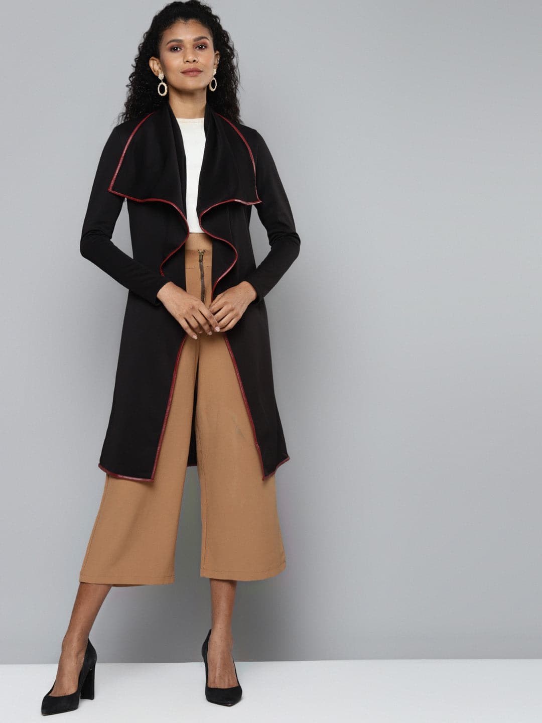 Black Scuba Water Fall Shrug-Shrugs-SASSAFRAS