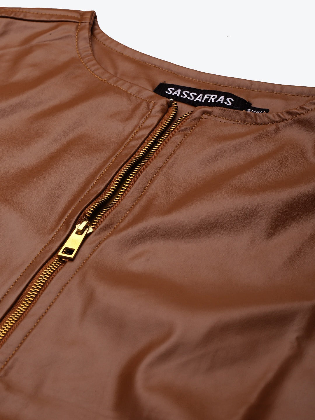 Women Brown Sleeveless Jacket