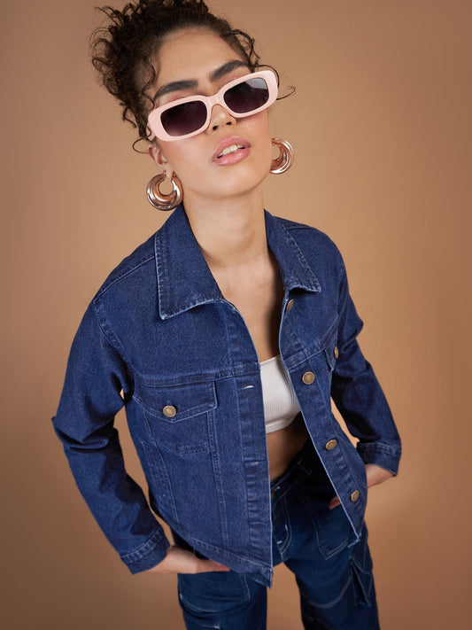 Classic Blue Denim Regular Jacket-SASSAFRAS