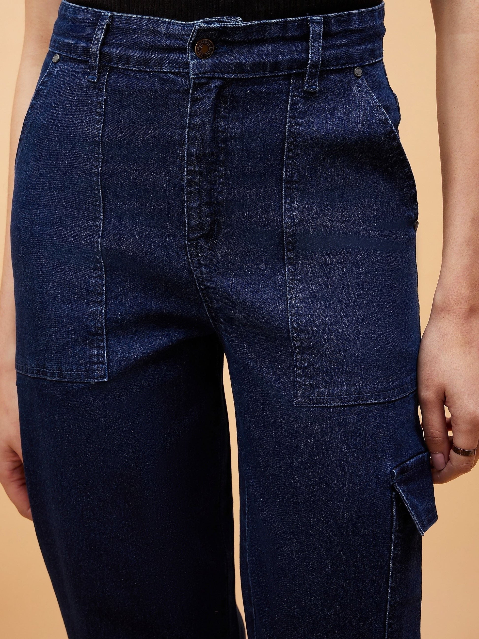 Blue Blast Multi Pockets Balloon Fit Jeans-SASSAFRAS BASICS