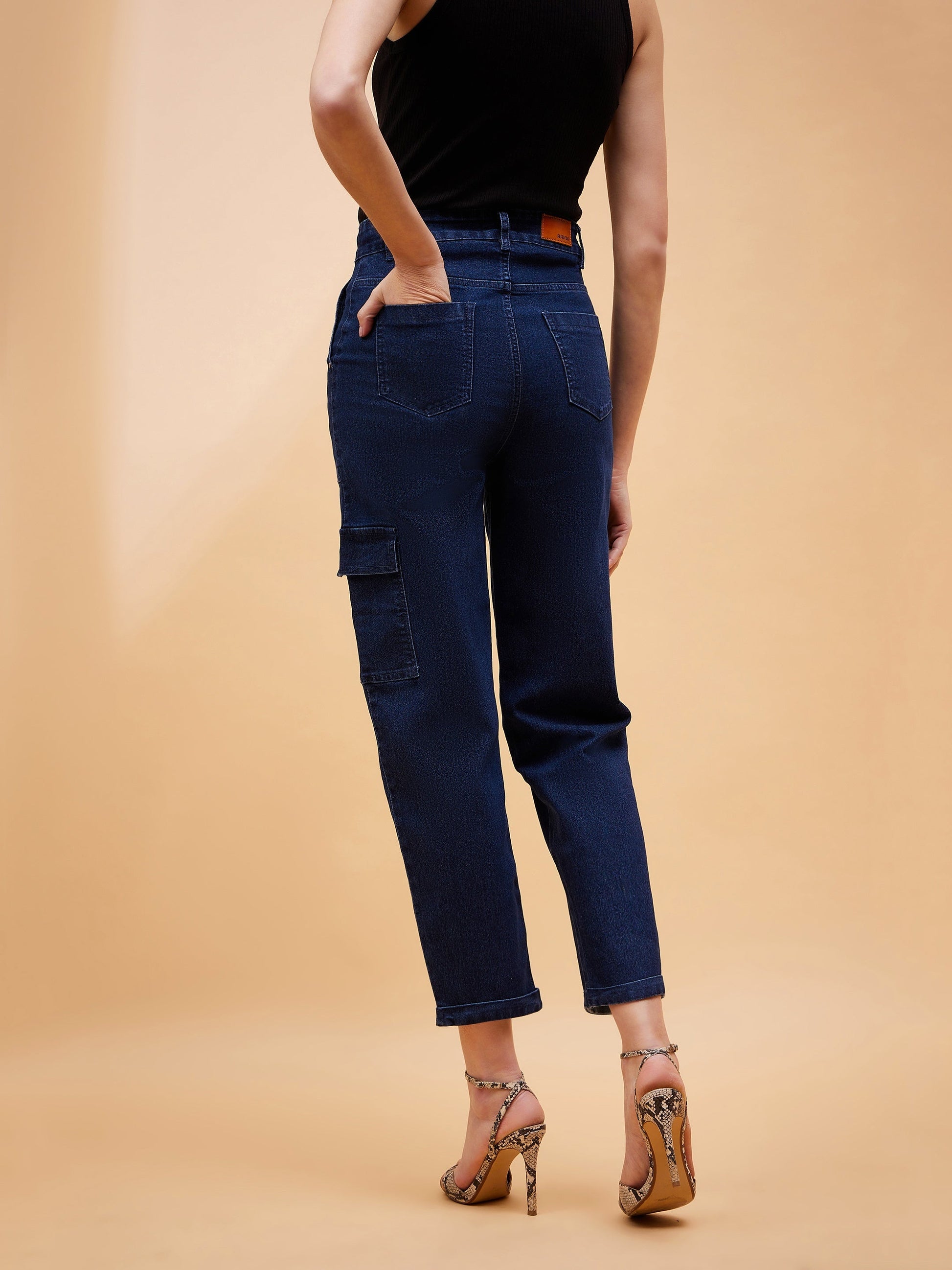 Blue Blast Multi Pockets Balloon Fit Jeans-SASSAFRAS BASICS