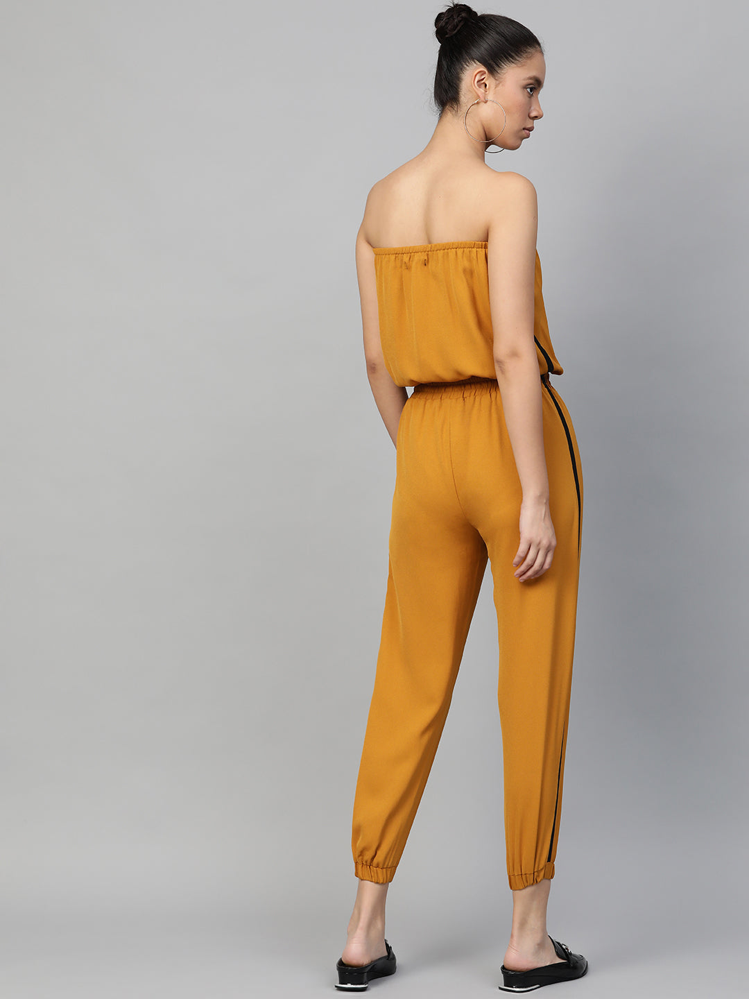 Mustard Side Tape Tube Bardot Jumpsuit