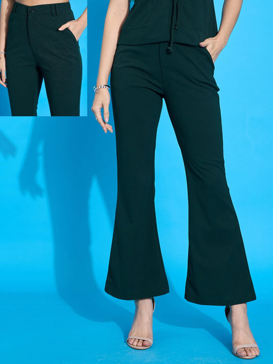 Emerald Bell Bottom Slim Pants-SASSAFRAS worklyf