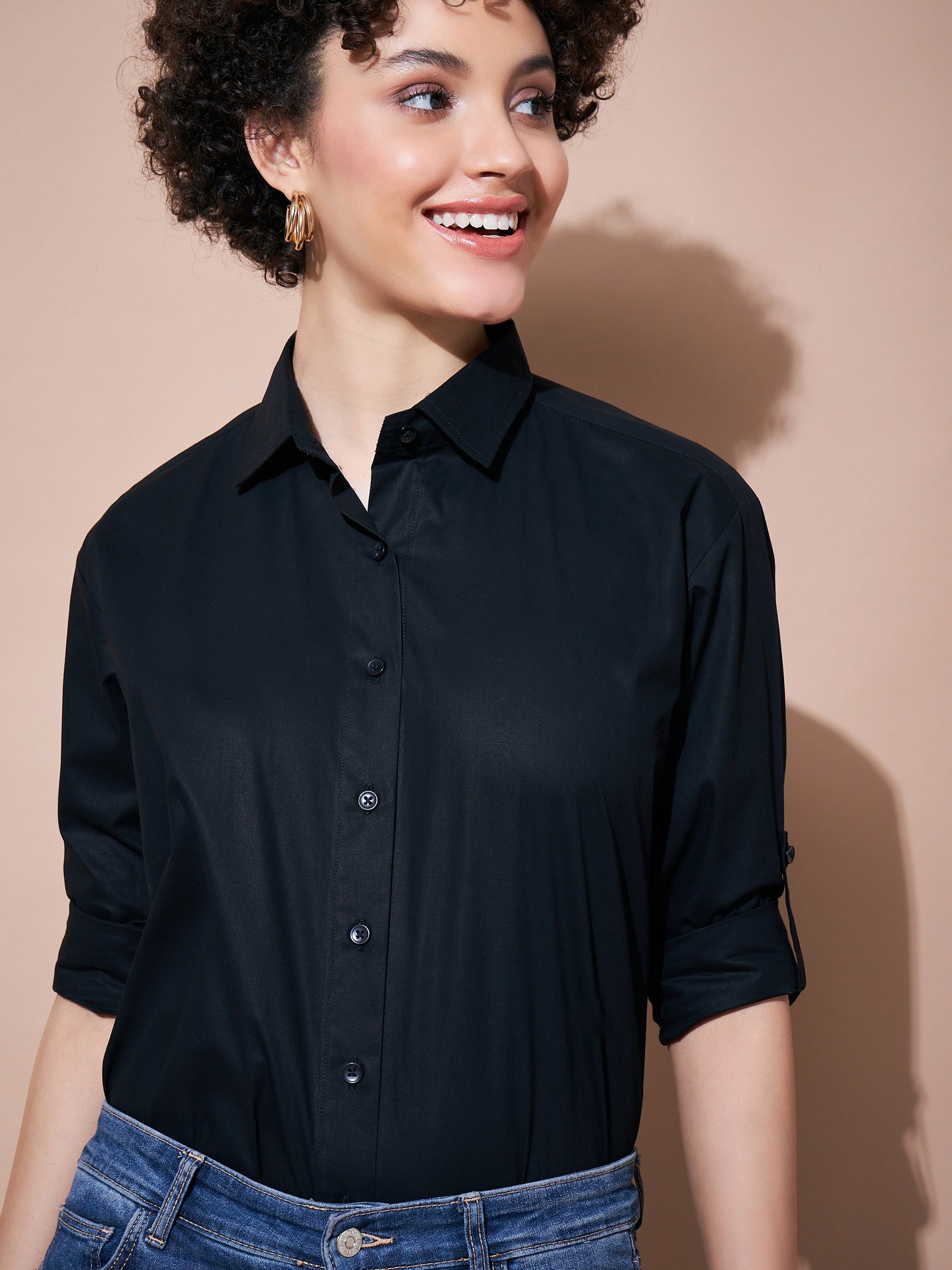 Black Cotton Poplin Shirt-SASSAFRAS BASICS