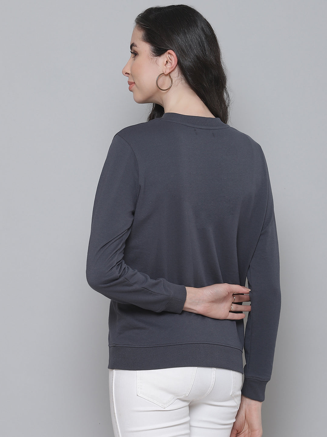 Women Grey Terry Sweatshirt