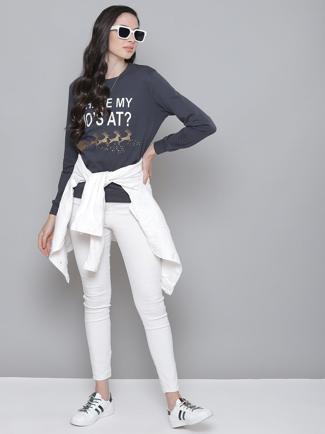 Women Grey Terry Sweatshirt