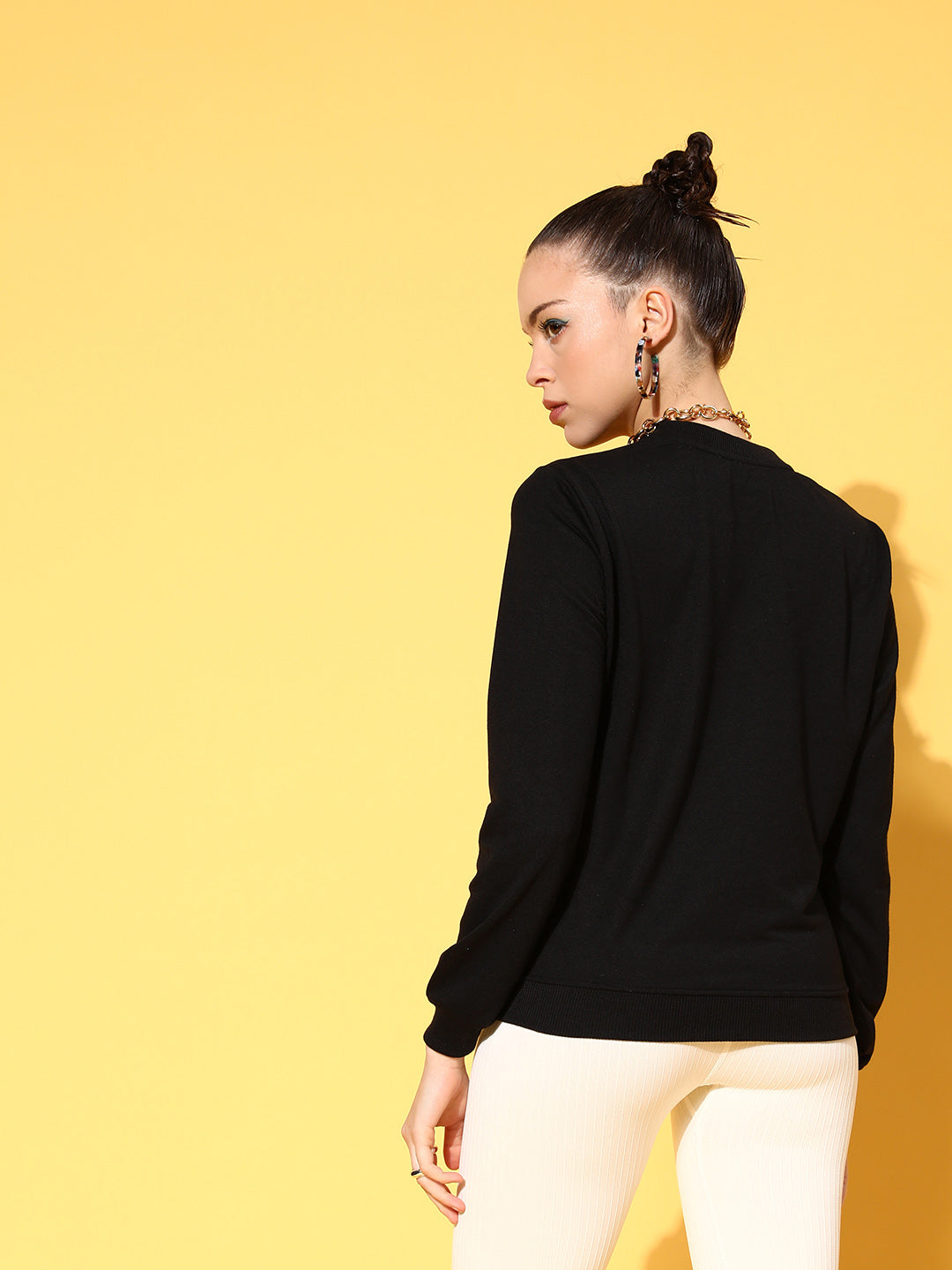 Black Terry BELIEVE Sweatshirt-SASSAFRAS