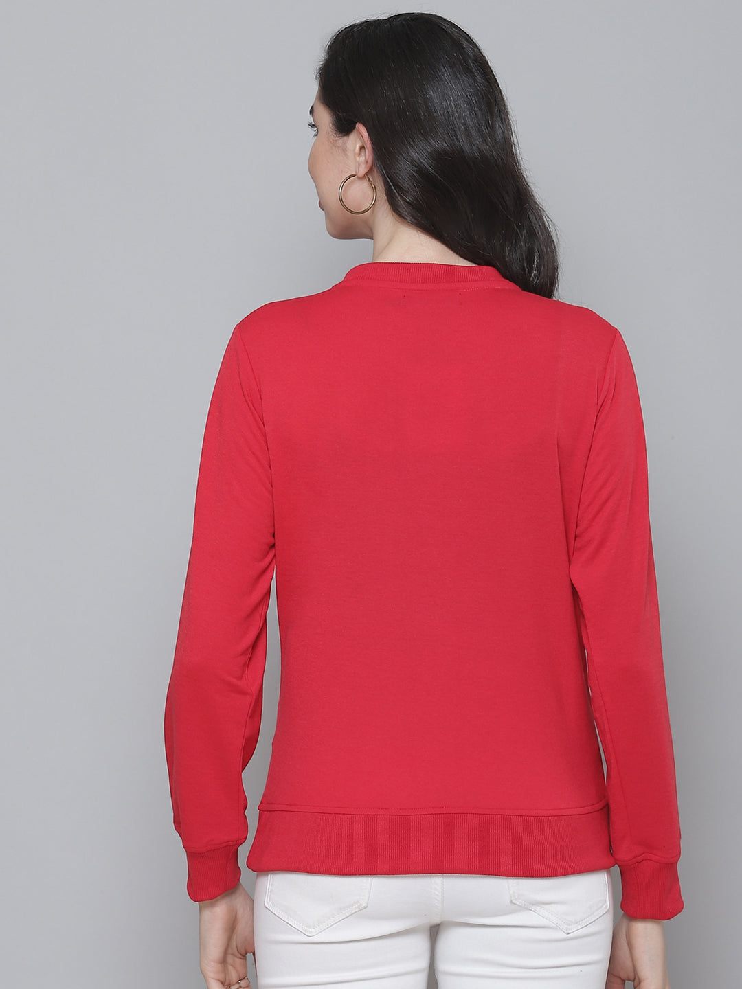 Women Red Terry Christmas Sweatshirt