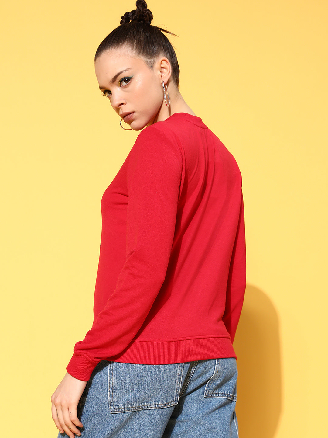 Red MERRY CHRISTMAS Terry Print Sweatshirt-SASSAFRAS