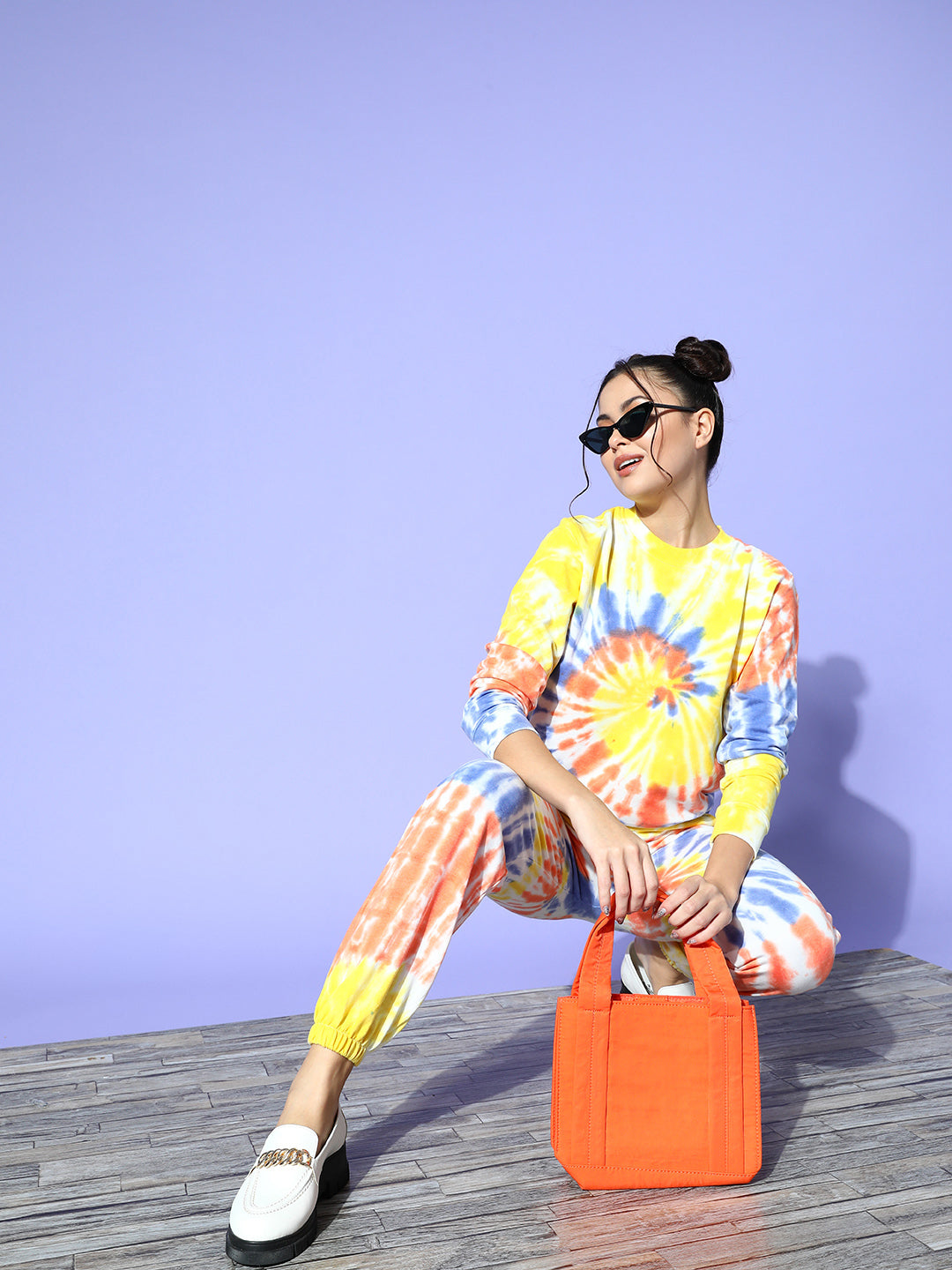 Blue & Rust Terry Spiral Tie-Dye Sweatshirt-SASSAFRAS