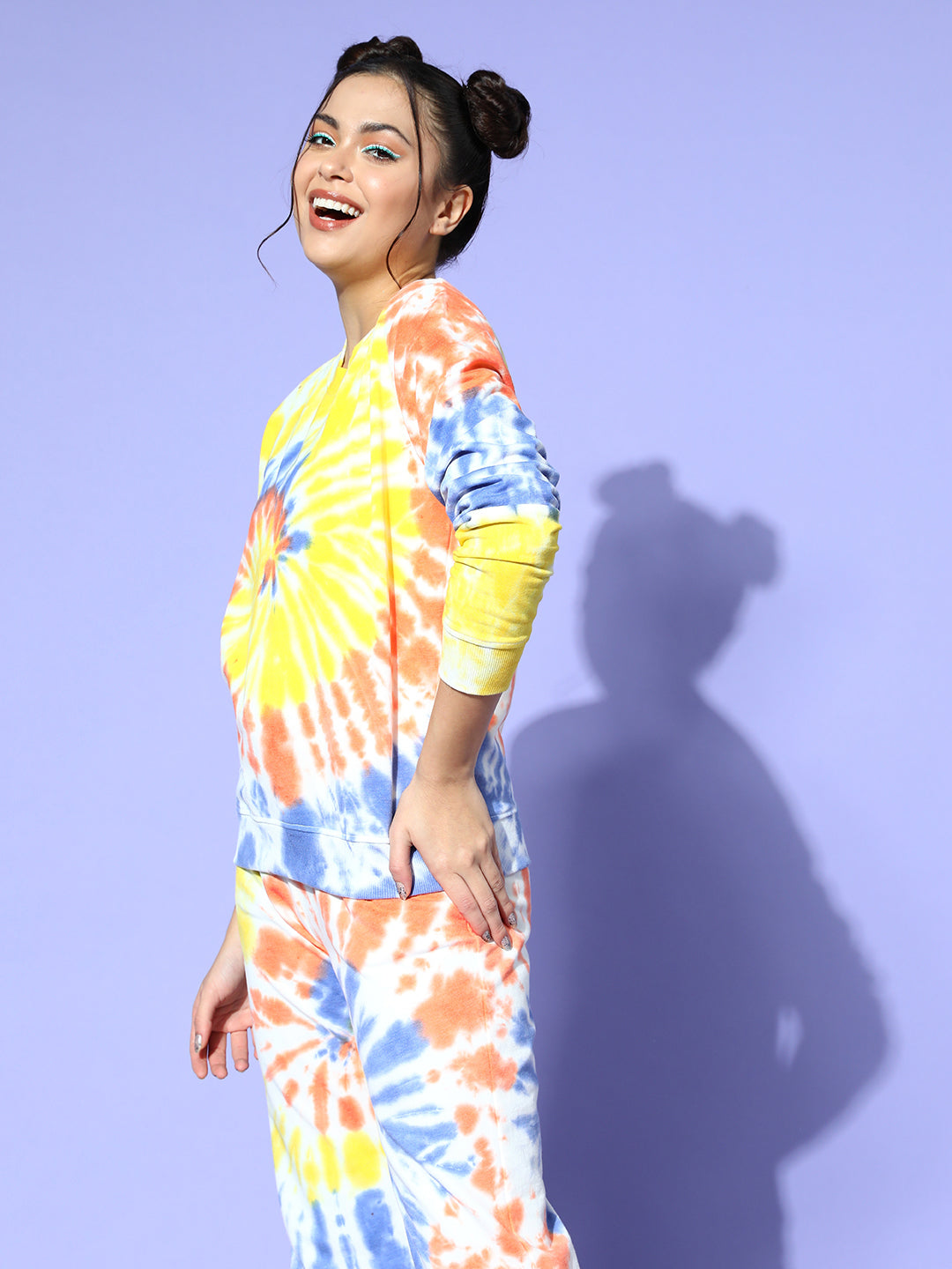 Blue & Rust Terry Spiral Tie-Dye Sweatshirt-SASSAFRAS