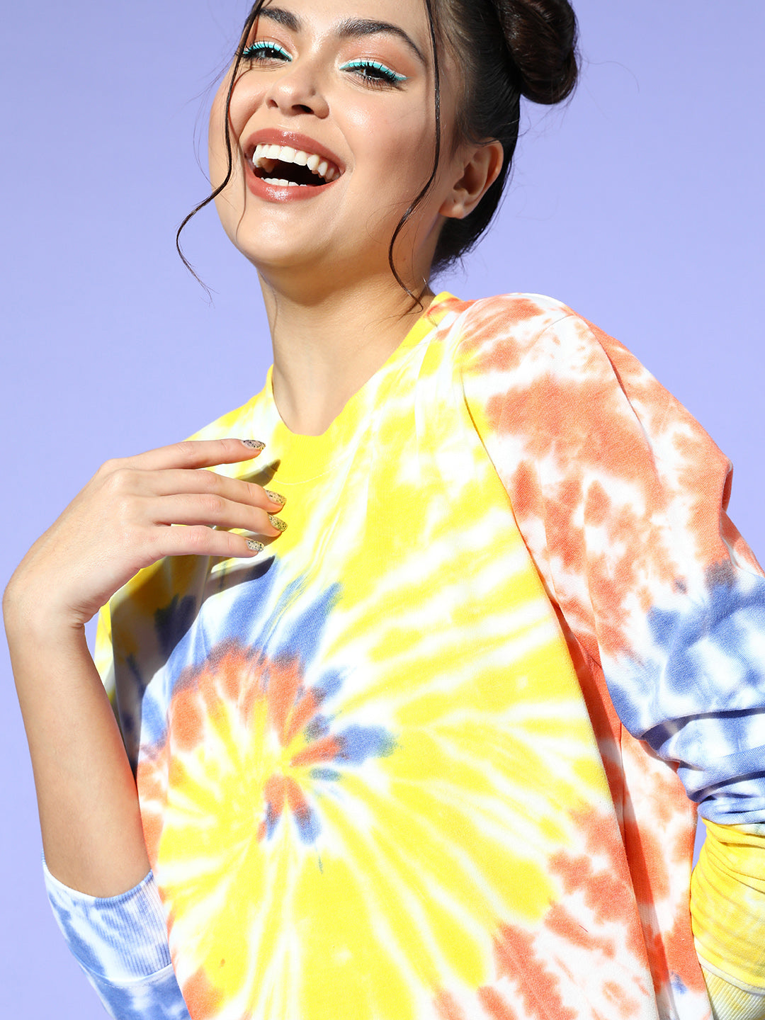 Blue & Rust Terry Spiral Tie-Dye Sweatshirt-SASSAFRAS