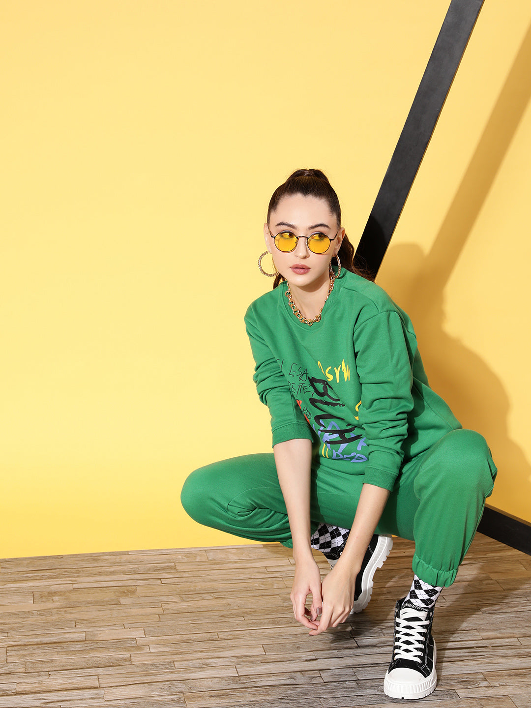 Green Fleece BUSH Sweatshirt-SASSAFRAS