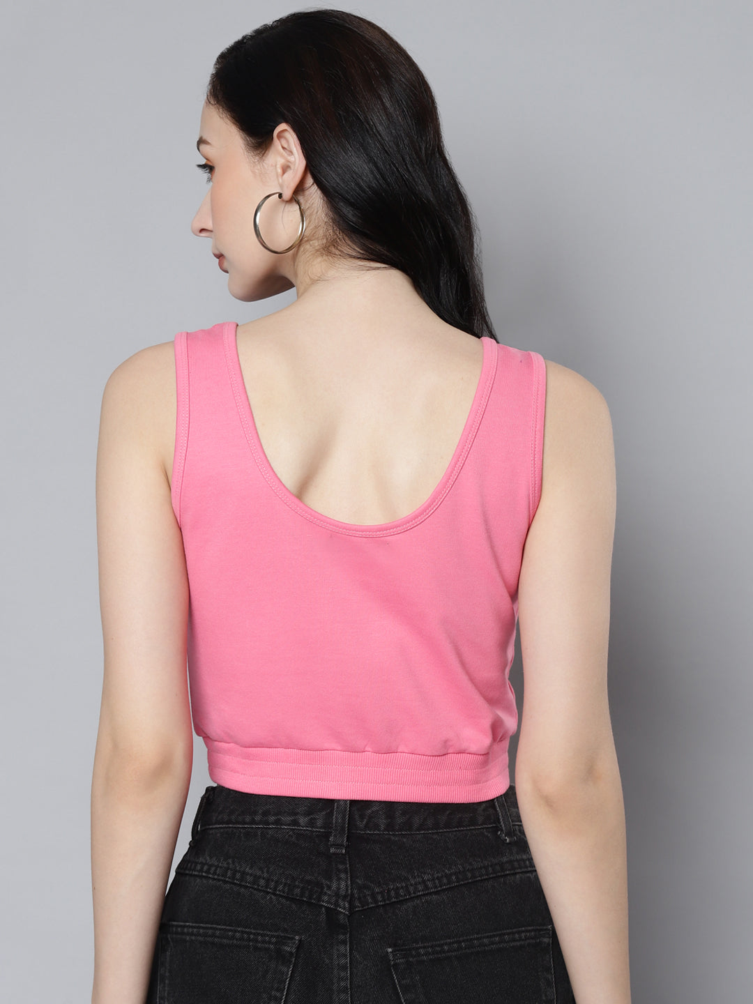 Women Pink Terry Active Keep Going Emb Terry Top