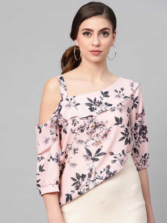 Pink Floral One Strap Top