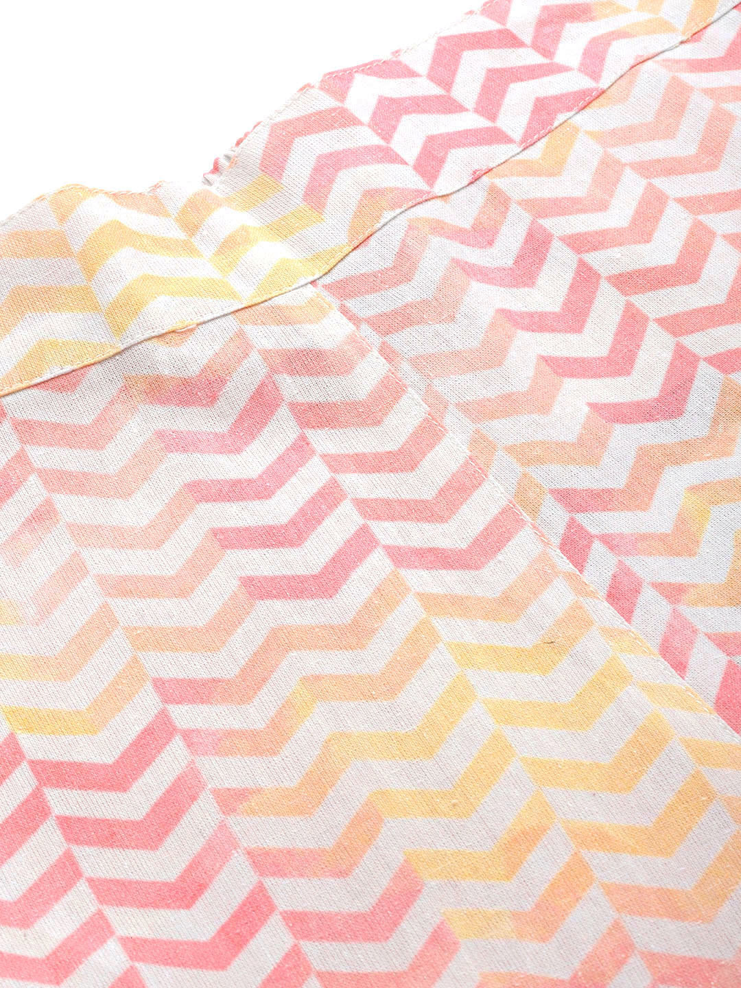 Women Pink Chevron Sustainable Straight Pants